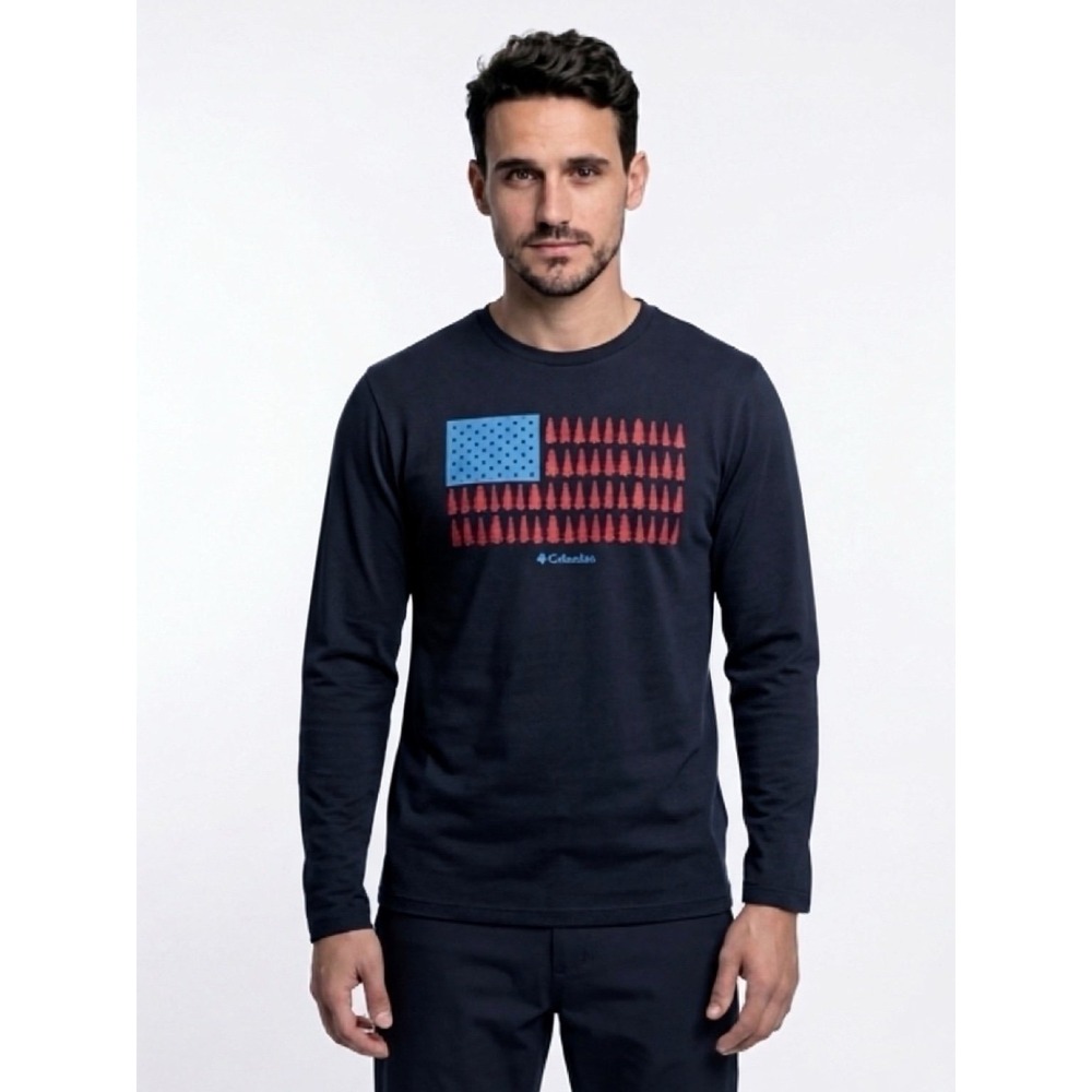 Patriot flag USA American Columbia Winter crewneck sweatshirt outdoor‎ XL